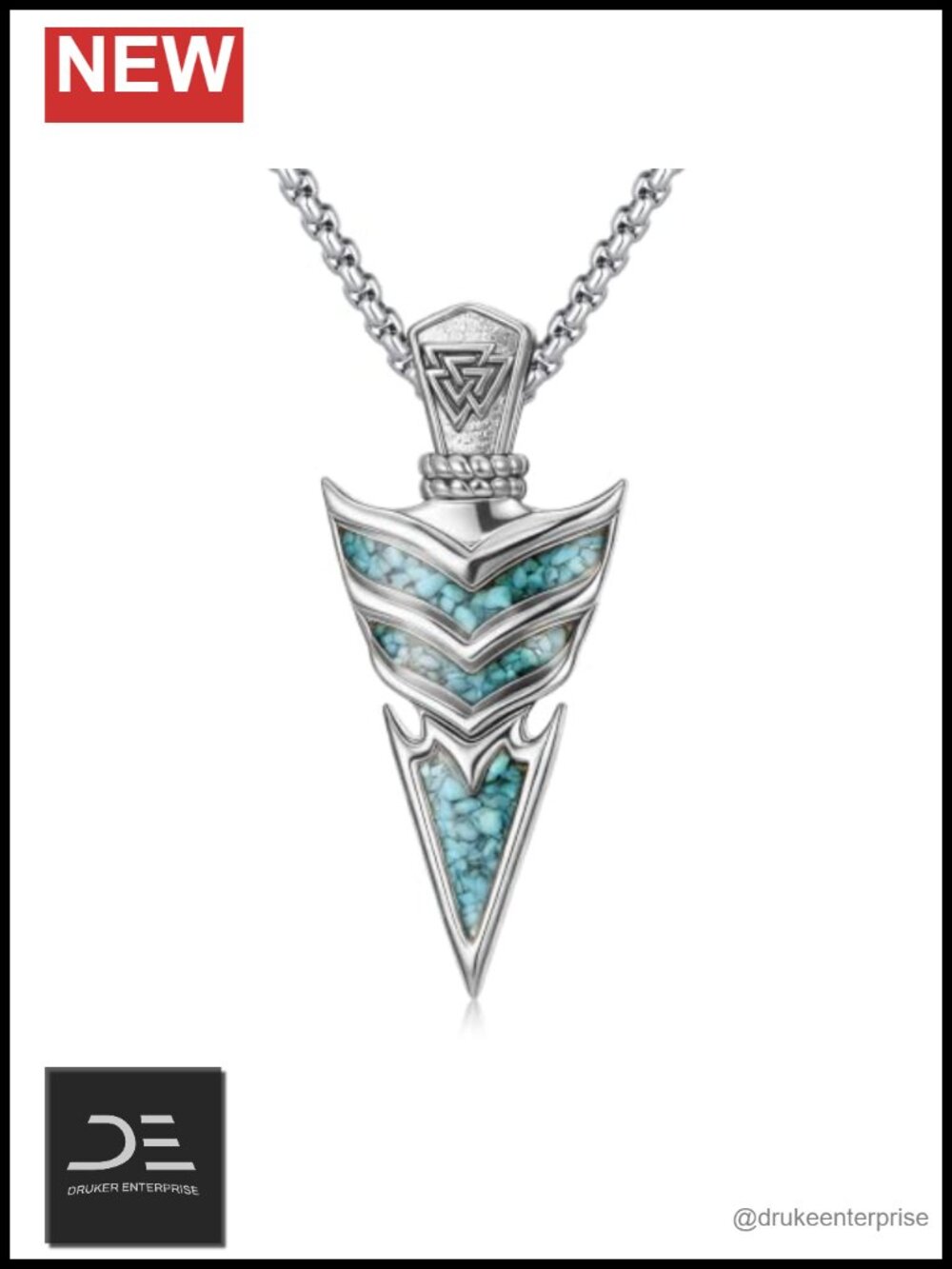 925 Sterling Silver Vintage Viking Arrow Necklace Pendant Men Women Jewelry Gift